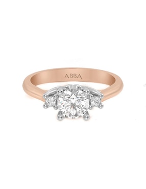 Anillo De Compromiso De Oro 14 K Abba Joyas Zirconia