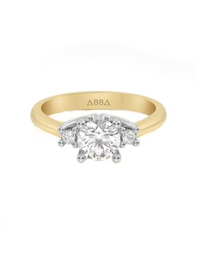 Anillo De Compromiso De Oro 10 K Abba Joyas Zirconia