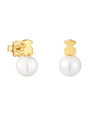 Aretes de oso Tous de plata P 925 con acabado baño de oro perla