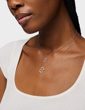 Dije de oso Tous icon gems de oro blanco 18 K