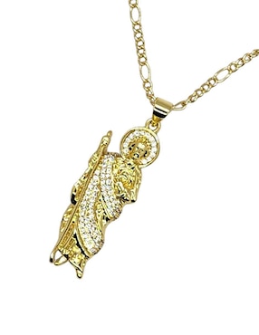Collar con dije san judas tadeo Limerence By Claudia Herrera Santos de oro laminado 14 K