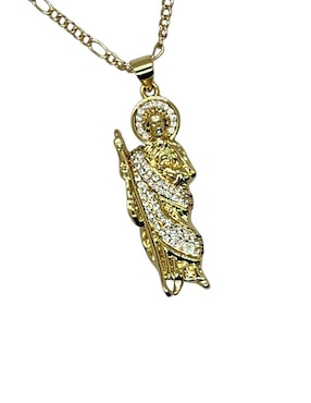 Collar con dije san judas tadeo Limerence By Claudia Herrera Santos de oro laminado 14 K