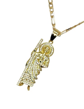 Collar con dije san judas tadeo Limerence By Claudia Herrera de oro laminado 14 K