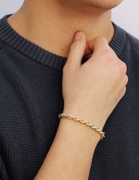 Pulsera Dinasti de oro amarillo 14 k con acabado pulido