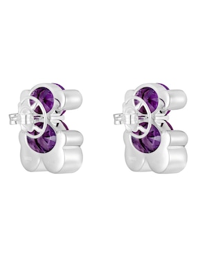 Aretes de oso Tous de plata P 925 con acabado brillante zafiro