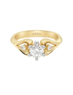 Anillo De Compromiso De Oro 10 K Abba Joyas Zirconia