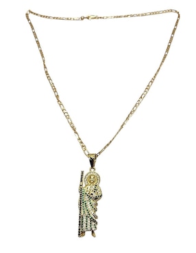 Collar con dije san judas tadeo Limerence By Claudia Herrera de oro laminado 14 K