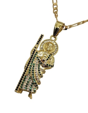 Collar con dije san judas tadeo Limerence By Claudia Herrera de oro laminado 14 K