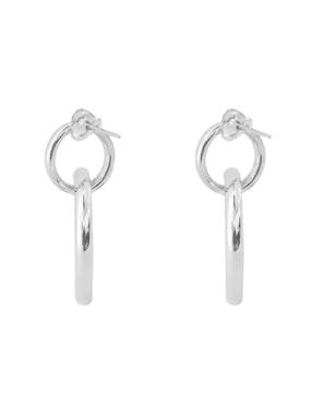 Aretes circulares Teresa Díaz Joyería Mexicana de plata P 925 con acabado brillante