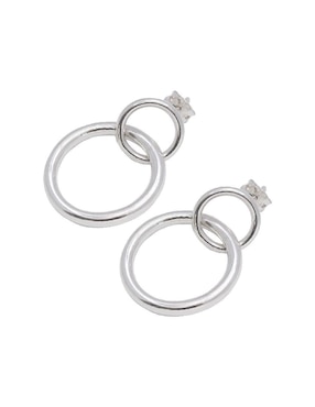 Aretes circulares Teresa Díaz Joyería Mexicana de plata P 925 con acabado brillante