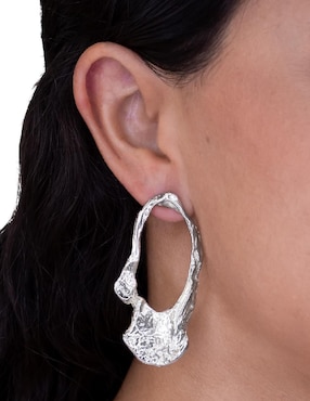 Aretes circulares Teresa Díaz Joyería Mexicana Tesoros Del Océano de plata P 925 con acabado brillante