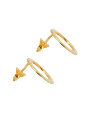 Aretes de aro circulares Teresa Díaz Joyería Mexicana Somos Uno de plata P 925 con acabado baño de oro