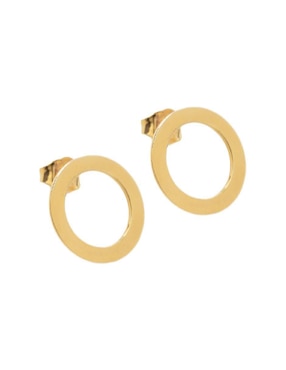 Aretes de aro circulares Teresa Díaz Joyería Mexicana Somos Uno de plata P 925 con acabado baño de oro