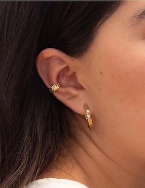 Arracadas Teresa Díaz Joyería Mexicana de plata P 925 con acabado baño de oro