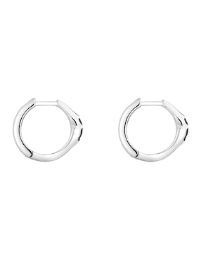Aretes de aro de oso Tous de plata P 925 con acabado brillante ónix