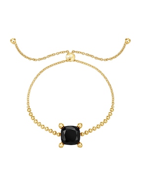 Pulsera Tous de plata con ónix p 925 con acabado baño de oro