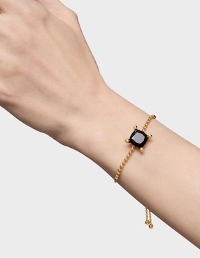 Pulsera Tous de plata con ónix p 925 con acabado baño de oro