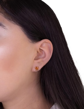 Aretes de pera Teresa Díaz Joyería Mexicana Destellos De La Tierra de plata P 925 con acabado baño de oro citrina