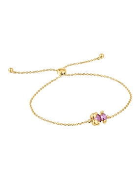 Pulsera Tous de plata con zafiro p 925 con acabado baño de oro