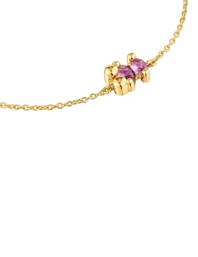 Pulsera Tous de plata con zafiro p 925 con acabado baño de oro
