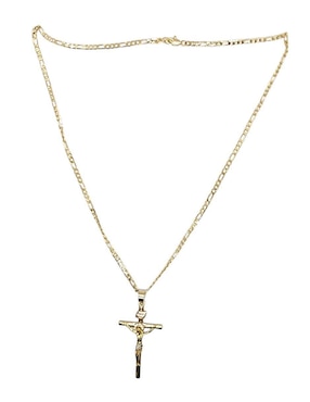 Collar con dije cristo de cruz Limerence By Claudia Herrera de oro laminado 14 K