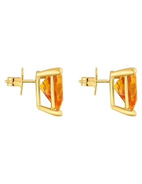 Aretes triangulares Tous de plata P 925 con acabado baño de oro citrina