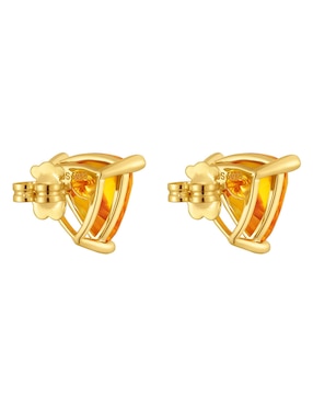 Aretes triangulares Tous de plata P 925 con acabado baño de oro citrina