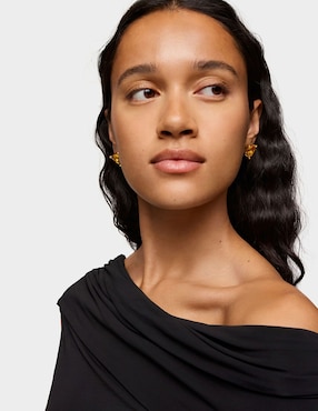 Aretes triangulares Tous de plata P 925 con acabado baño de oro citrina