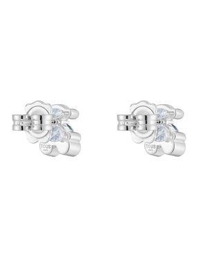 Broqueles de oso Tous de plata P 925 con acabado brillante cristal