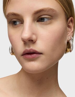 Aretes de aro circulares Tous 1950 de plata P 925 con acabado brillante
