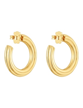 Aretes de aro circulares Tous 1950 de plata P 925 con acabado baño de oro