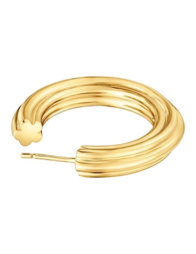 Aretes de aro circulares Tous 1950 de plata P 925 con acabado baño de oro