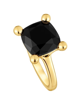 Anillo con gema cuadrado Tous Color Black de plata P 925 ónix baño de oro