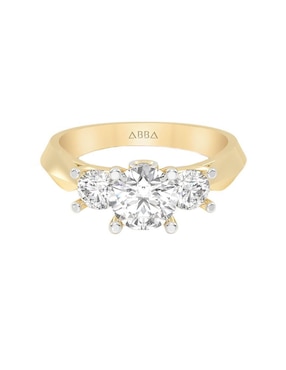 Anillo De Compromiso De Oro 10 K Abba Joyas Zirconia