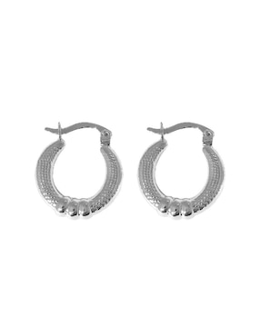 Arracadas Circulares Teresa Díaz Joyería Mexicana Básicos Modernos De Plata P 925 Con Acabado Plateado