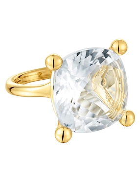 Anillo con gema Tous de plata P 925 cuarzo con acabado baño de oro