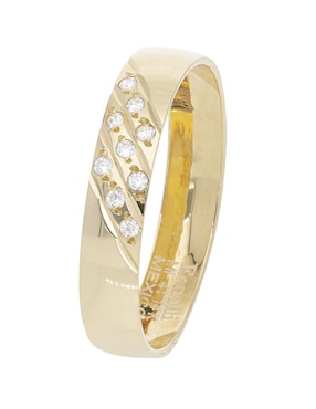 Argolla de oro amarillo 14 k Fonelli My love zirconia