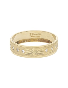 Argolla de oro amarillo 14 k Fonelli zirconia