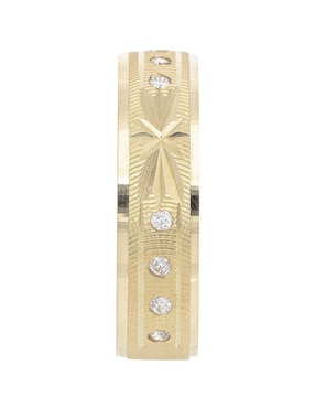 Argolla de oro amarillo 14 k Fonelli zirconia