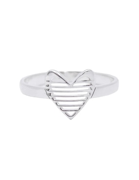 Anillo de corazón Teresa Díaz Joyería Mexicana P 925 de plata pulido