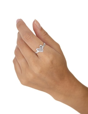 Anillo de corazón Teresa Díaz Joyería Mexicana P 925 de plata pulido