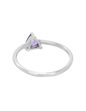 Anillo con gema triangular Teresa Díaz Joyería Mexicana Destellos de la tierra P 925 de plata amatista pavé