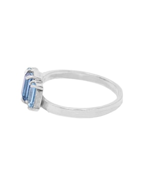 Anillo con gema rectangular Teresa Díaz Joyería Mexicana Destellos de la Tierra P 925 de plata topacio pavé