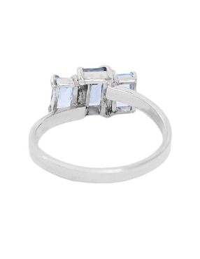 Anillo con gema rectangular Teresa Díaz Joyería Mexicana Destellos de la Tierra P 925 de plata topacio pavé