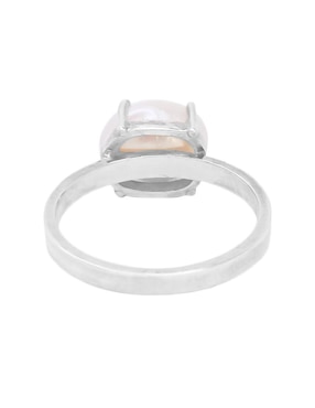 Anillo con gema ovalado Teresa Díaz Joyería Mexicana Tesoros del Océano P 925 de plata perla pavé