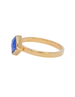 Anillo con gema de rombo Teresa Díaz Joyería Mexicana Destellos de la Tierra de plata P 925 lapislázuli con acabado baño de oro