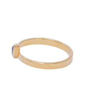 Anillo con gema de rombo Teresa Díaz Joyería Mexicana Destellos de la Tierra de plata P 925 topacio azul de londres con acabado baño de oro