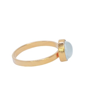 Anillo con gema Teresa Díaz Joyería Mexicana Destellos de la Tierra de plata P 925 aguamarina con acabado baño de oro