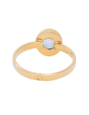 Anillo con gema Teresa Díaz Joyería Mexicana Destellos de la Tierra de plata P 925 aguamarina con acabado baño de oro