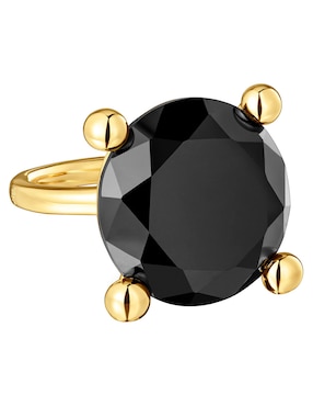 Anillo con gema Tous de plata P 925 ónix con acabado baño de oro
